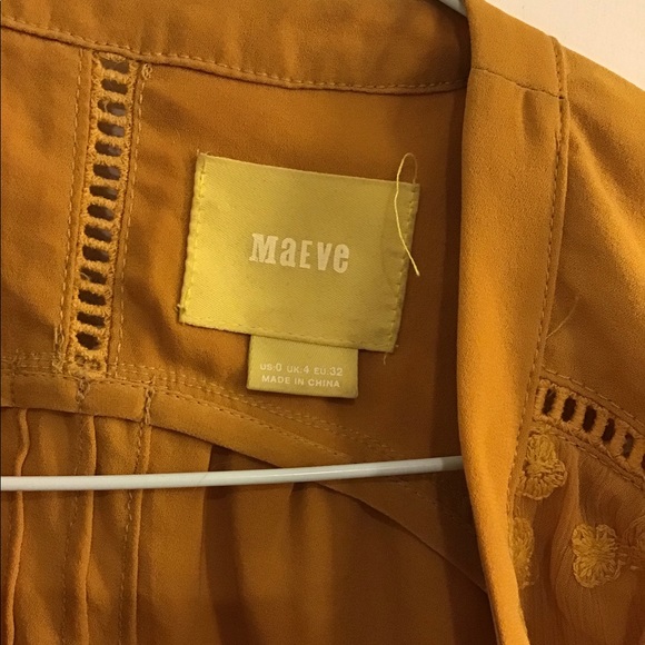 Maeve Yellow Embroidered Sleeveless top - Picture 2 of 2